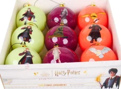 Kurt S. Adler kerstbal set Harry Potter groen / paars / rood D 7,5 cm 9 stuks