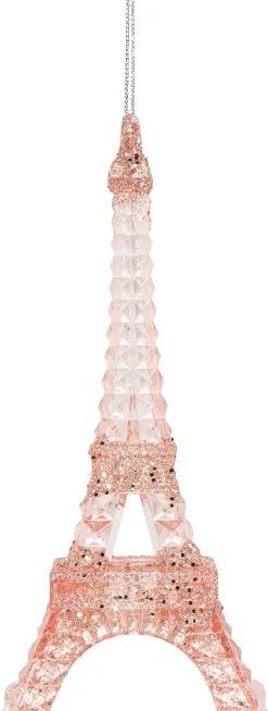 Kurt S. Adler kerst ornament Eiffeltoren roze 10 x 8 x 15 cm