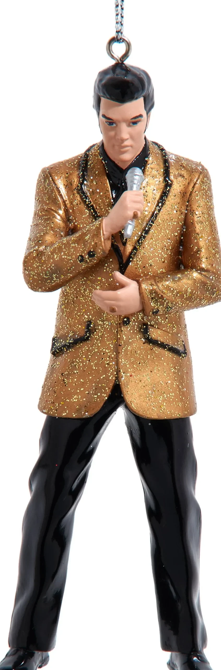 Kurt S. Adler kerst ornament Elvis Presley in goud jasje 4 x 4 x 6 cm