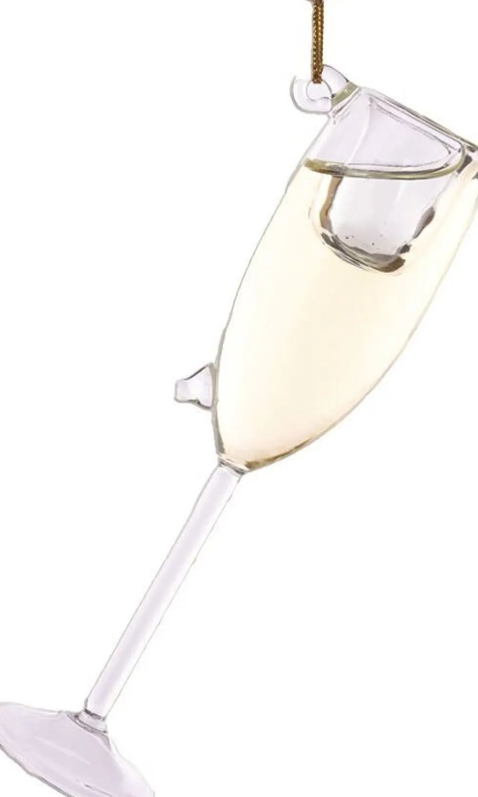 Kurt S. Adler kerstornament glas champagner 12 cm