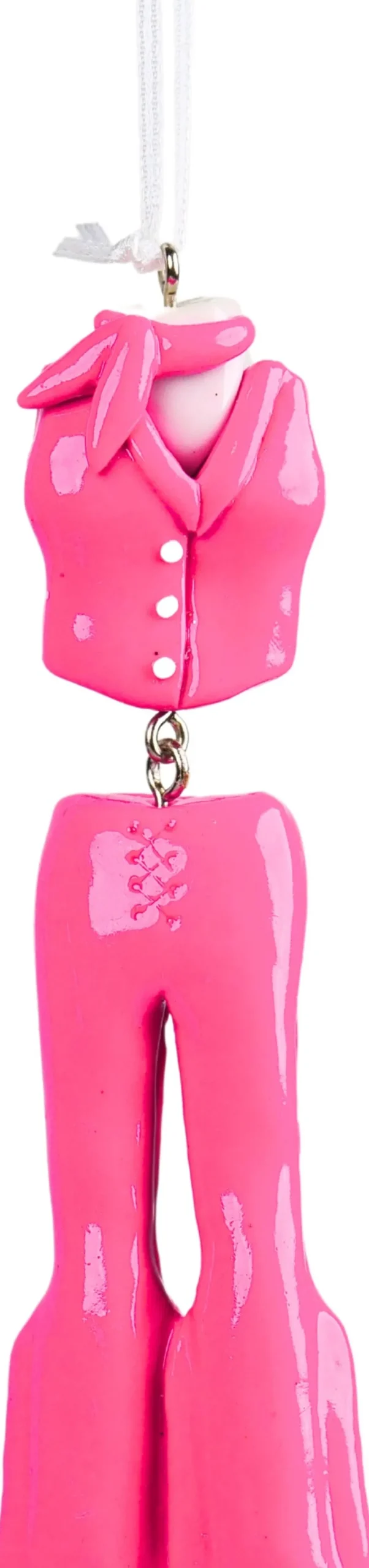 Kurt S. Adler kerst ornament jumpsuit roze 8 x 5 x 9 cm