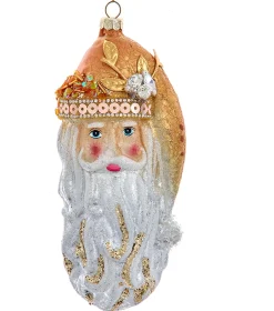 Kurt S. Adler kerst ornament kerstman hoofd goud 17,5 x 15 x 5 cm