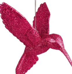 Kurt S. Adler kerst ornament Kolibrie glitter rood 9 x 3 x 9 cm
