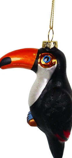 Kurt S. Adler kerst ornament toekan zwart 6 x 5 x 13 cm