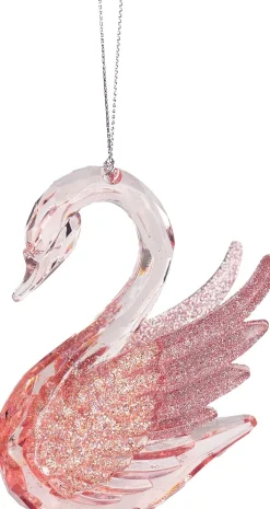 Kurt S. Adler kerst ornament zwaan roze 8 x 3 x 5 cm