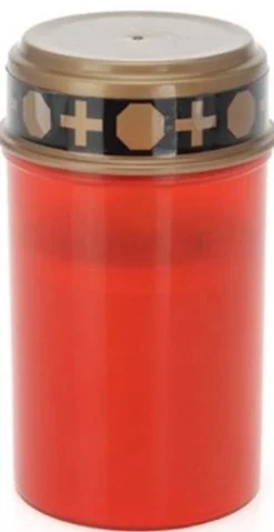 LED herdenkingslicht rood D 7 H 12 cm