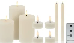 LED kaarsenset met afstandsbediening / timer ivoor 9 stuks