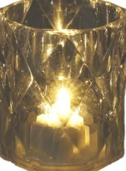 LED kaars in glas transparant D 4,7 H 5,7 cm