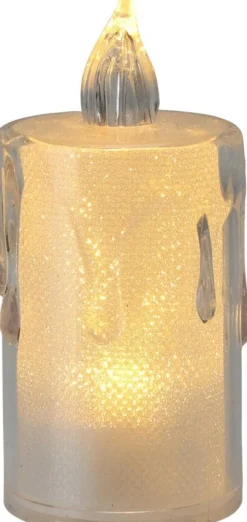 LED waxinelicht transparant D 3,6 H 8 cm