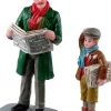 Lemax Caddington Village kerstdorpminiatuur merry newsboy (krantenjongen) 5,5 x 2,5 x 7,3 cm 2-delig