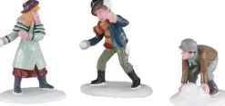 Lemax Caddington Village kerstdorpminiatuur Snowball skirmish (sneeuwballengevecht) 10,5 x 3,4 x 6,2 cm 3-delig