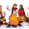 Lemax Caddington Village kerstdorpminiatuur alpine ski party (kampvuur feestje) 7 x 4,5 x 7,5 cm 4-delig