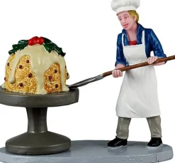 Lemax Caddington Village kerstdorpminiatuur biggest christmas pudding (taartenbakker) 3,6 x 7,3 x 6,8 cm