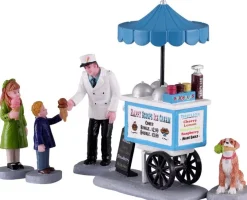Lemax Caddington Village kerstdorpminiatuur happy scoops ice cream cart (ijscowagen) 16,5 x 3,1 x 10,6 cm 5-delig