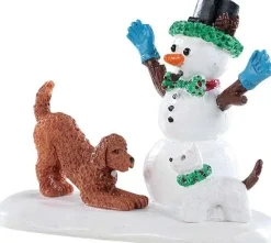 Lemax Caddington Village kerstdorpminiatuur play with me (sneeuwpop en hond) 7,8 x 4,1 x 6,8 cm