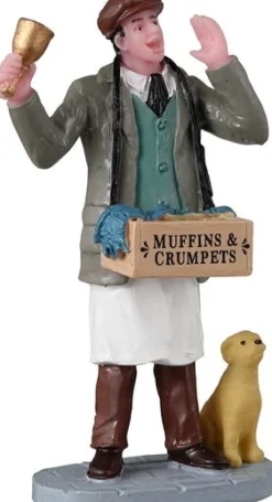 Lemax Caddington Village kerstdorpminiatuur hot muffins and crumpets (voedsel verkoper) 4 x 2,3 x 7,3 cm