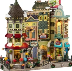 Lemax Caddington Village kerstdorp jingle bell bazaar (winkelstraat) 14 x 27 x 26 cm