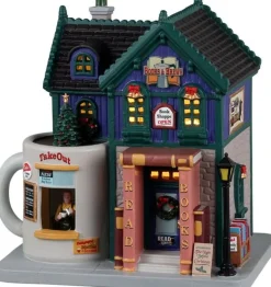 Lemax Caddington Village kersthuisje books and brews cafe (boekenwinkel) 17,5 x 12,7 x 18 cm