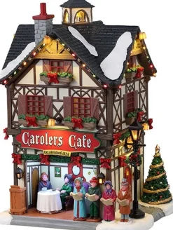 Lemax Caddington Village kersthuisje carolers cafe (cafe koor) 16 x 13,5 x 23,5 cm