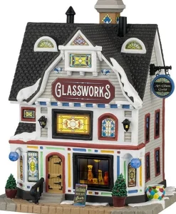 Lemax Caddington Village kersthuisje glassworks (glasblazerij) 13,5 x 17,8 x 22 cm