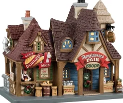 Lemax Caddington Village kersthuisje renaissance fair shops (middeleeuwen winkel) 17 x 20,5 x 12 cm