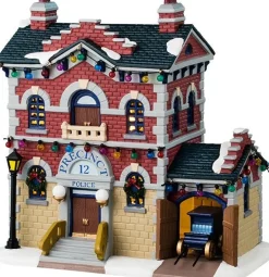 Lemax Caddington Village kersthuisje precinct 12 police (politiebureau) 12,5 x 20,5 x 20,5 cm