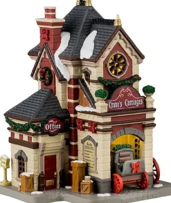 Lemax Caddington Village kersthuisje cranes carriages (koetsenverhuur) 13,7 x 15,6 x 21,5 cm