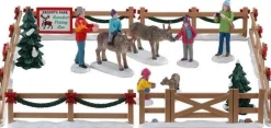 Lemax Caddington Village kerstdorpminiatuur reindeer petting zoo (rendier knuffelboerderij) 24,5 x 24,5 x 6,8 cm 17-delig