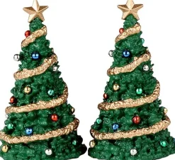 Lemax General kerstdorpminiatuur classic christmas tree (kerstbomen) 7 x 3,5 x 6,5 cm 2 stuks