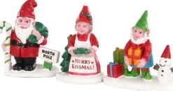 Lemax kerstdorpminiatuur Christmas garden gnomes (tuinkabouters) 7,8 x 1,8 x 3,2 cm 3-delig