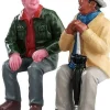 Lemax kerstdorpminiatuur chatting old friends (vrienden praten bij) H 5,6 cm