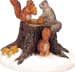 Lemax kerstdorpminiatuur chipmunks (eekhoorn) H 4,6 cm