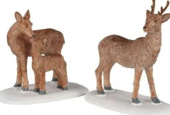Lemax kerstdorpminiatuur Deer family (herten familie) 12,8 x 6,8 x 6,4 cm 2-delig