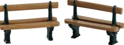 Lemax kerstdorpminiatuur double seated bench (bank) 2 stuks H 3,6 cm