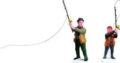 Lemax kerstdorpminiatuur flyfishing with dad (vliegvissen) 5,8 x 2,5 x 10,5 cm 2-delig