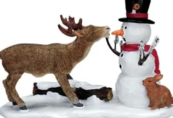 Lemax kerstdorpminiatuur General kerstdorpminiatuur snack time (sneeuwpop en hert) 10 x 4,3 x 6,5 cm