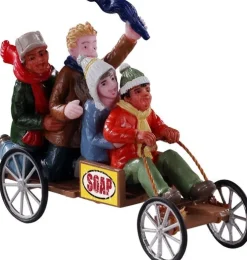 Lemax kerstdorpminiatuur go-cart racers (kartracing) 10 x 3,5 x 5,5 cm