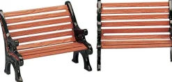 Lemax kerstdorpminiatuur park bench (bank) 2 stuks H 3,5 cm