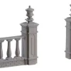 Lemax kerstdorpminiatuur plaza fence (hek) 4 stuks
