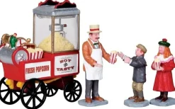 Lemax kerstdorpminiatuur popcorn seller (popcorn stand) H 6,9 cm