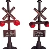 Lemax kerstdorp miniatuur railway stoplight (lichtsein) 2 stuks H 10,1 cm