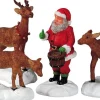 Lemax kerstdorpminiatuur santa feeds reindeer (Kerstman voert rendieren) H 7 cm