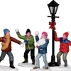 Lemax kerstdorpminiatuur snowball fight (sneeuwballengevecht) H 10,8 cm