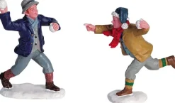 Lemax kerstdorpminiatuur snowball fun (sneeuwballengevecht) H 6,1 cm