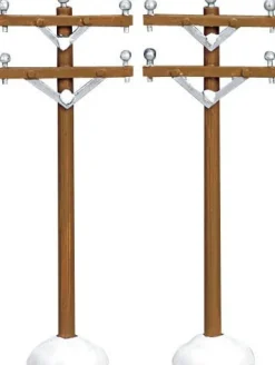 Lemax kerstdorpminiatuur telephone poles (telefoonpaal) 2 stuks H 10,3 cm