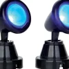 Lemax kerstdorp verlichting round spotlight blue H 3,5 cm 2 stuks