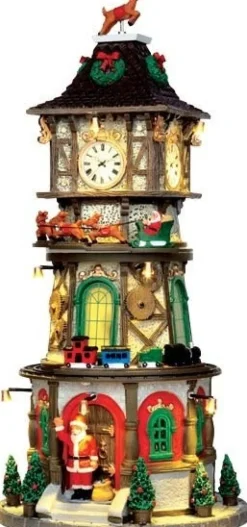 Lemax kersthuisje Christmas Clock Tower (klokkentoren) 16 x 16 x 33 cm