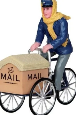 Lemax mail delivery cycle (postbode op de fiets) H 7,5 cm
