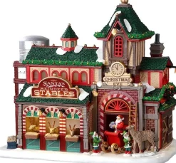 Lemax Santa's Wonderland kersthuisje santa's reindeer stables (rendier stal) 24,5 x 14,5 x 22,5 cm
