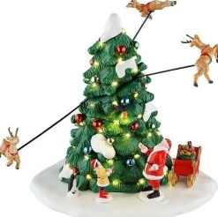 Lemax Santa's Wonderland kerstdorp reindeer races (kerstboom met rendieren) 26,2 x 26,7 x 30,4 cm